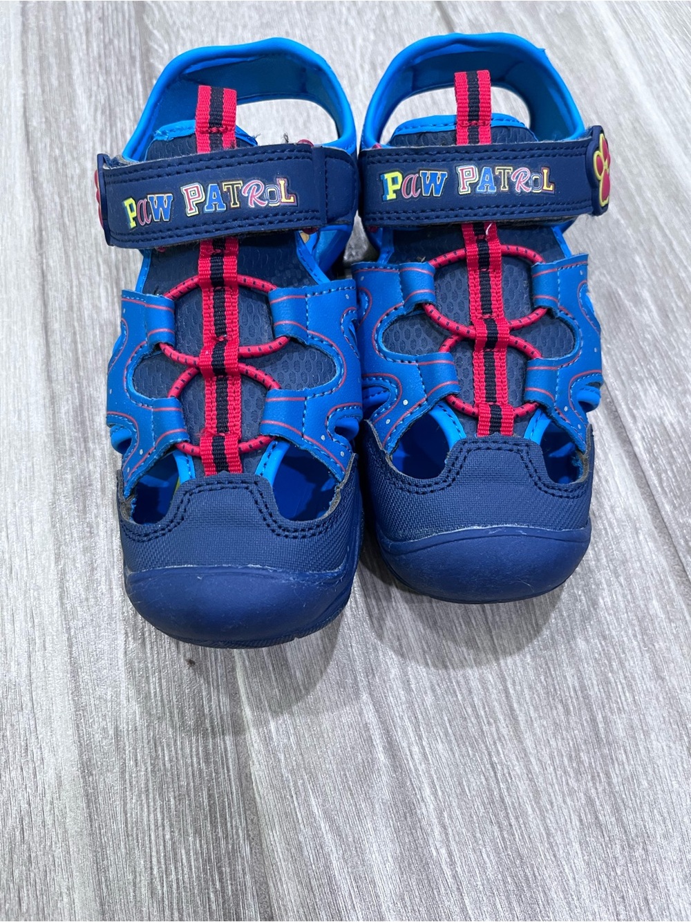 Paw Patrol Navy and Bright Blue Kids' Closed-Toe Sandals with Red Accents